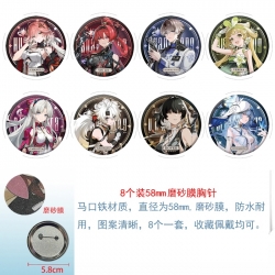 Mingchao Anime round scrub film brooch badge 58MM a set of 8