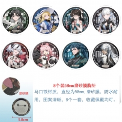 Mingchao Anime round scrub film brooch badge 58MM a set of 8
