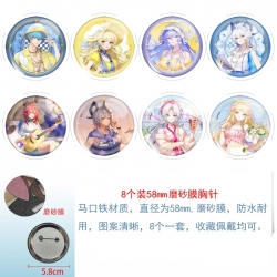 Mingchao Anime round scrub film brooch badge 58MM a set of 8
