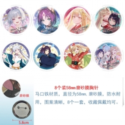 Cosmic princess kaguya Anime round scrub film brooch badge 58MM a set of 8