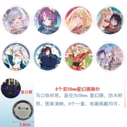 Cosmic princess kaguya Anime round Astral membrane brooch badge 58MM a set of 8