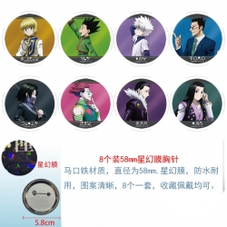 HunterXHunter Anime round Astral membrane brooch badge 58MM a set of 8