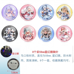Mingchao Anime round Astral membrane brooch badge 58MM a set of 8