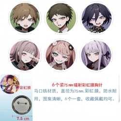 Dangan-Ronpa Anime Rainbow Mask Badge Brooch 75MM a set of 6