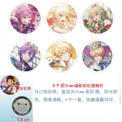 Hatsune Miku Anime Rainbow Mask Badge Brooch 75MM a set of 6