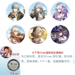 Honkai: Star Rail Anime Rainbow Mask Badge Brooch 75MM a set of 6