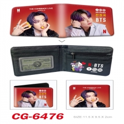 BTS 3D concave convex two fold short card wallet 11X9.5X2cm 65G