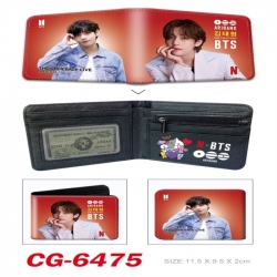 BTS 3D concave convex two fold short card wallet 11X9.5X2cm 65G