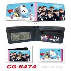 BTS 3D concave convex two fold short card wallet 11X9.5X2cm 65G