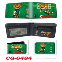 World Cup 3D concave convex two fold short card wallet 11X9.5X2cm 65G