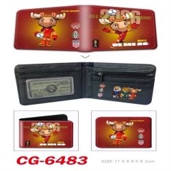 World Cup 3D concave convex two fold short card wallet 11X9.5X2cm 65G