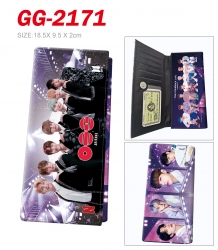 BTS Anime wallet long wallet buckle storage bag 18.5x9.5x2CM 100g