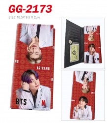 BTS Anime wallet long wallet buckle storage bag 18.5x9.5x2CM 100g