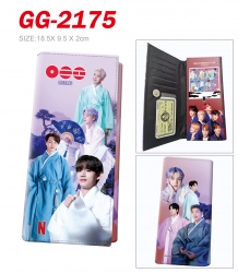 BTS Anime wallet long wallet buckle storage bag 18.5x9.5x2CM 100g