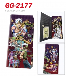 JoJos Bizarre Adventure Anime wallet long wallet buckle storage bag 18.5x9.5x2CM 100g