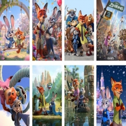 Zootopia Embossed poster 8 pcs a set 42X29CM price for 5 sets 
