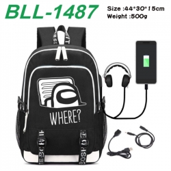 Among Us  Game Canvas Backpack Waterproof School Bag 44X30X15CM 500G