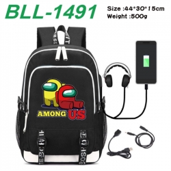 Among Us  Game Canvas Backpack Waterproof School Bag 44X30X15CM 500G