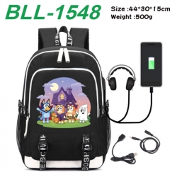 Bluey Game Canvas Backpack Waterproof School Bag 44X30X15CM 500G