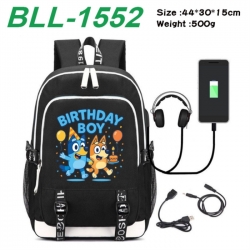 Bluey Game Canvas Backpack Waterproof School Bag 44X30X15CM 500G