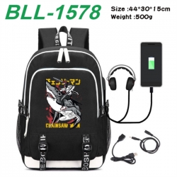 Chainsaw Man Game Canvas Backpack Waterproof School Bag 44X30X15CM 500G