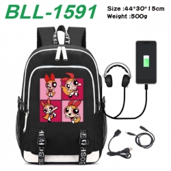 The Powerpuff Girls Game Canvas Backpack Waterproof School Bag 44X30X15CM 500G