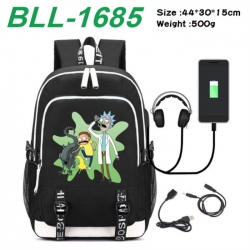 Rick and Morty Game Canvas Backpack Waterproof School Bag 44X30X15CM 500G