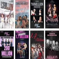 BLACK PINK Embossed poster 8 pcs a set 42X29CM price for 5 sets 