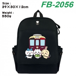 Chiikawa Canvas Flip Backpack Student Schoolbag Headphone Hole 39X30X12CM 