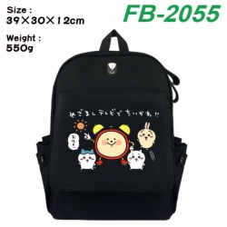 Chiikawa Canvas Flip Backpack Student Schoolbag Headphone Hole 39X30X12CM 