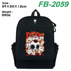 DANDADAN Canvas Flip Backpack Student Schoolbag Headphone Hole 39X30X12CM 