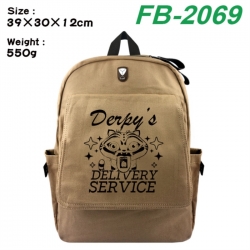 K-Pop:Demon Hunters Canvas Flip Backpack Student Schoolbag Headphone Hole 39X30X12CM 