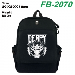 K-Pop:Demon Hunters Canvas Flip Backpack Student Schoolbag Headphone Hole 39X30X12CM 