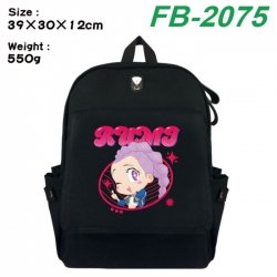 K-Pop:Demon Hunters Canvas Flip Backpack Student Schoolbag Headphone Hole 39X30X12CM 