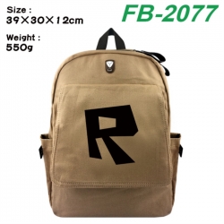 Roblox Canvas Flip Backpack Student Schoolbag Headphone Hole 39X30X12CM 