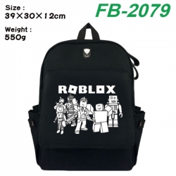 Roblox Canvas Flip Backpack Student Schoolbag Headphone Hole 39X30X12CM 