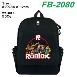 Roblox Canvas Flip Backpack Student Schoolbag Headphone Hole 39X30X12CM 