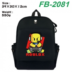 Roblox Canvas Flip Backpack Student Schoolbag Headphone Hole 39X30X12CM 