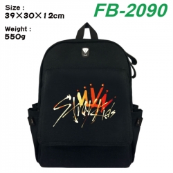 Stray Kids Canvas Flip Backpack Student Schoolbag Headphone Hole 39X30X12CM 