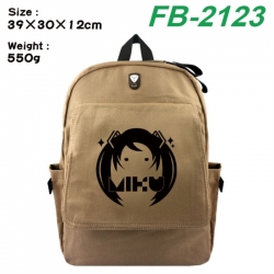 Hatsune Miku Canvas Flip Backpack Student Schoolbag Headphone Hole 39X30X12CM 