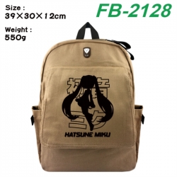 Hatsune Miku Canvas Flip Backpack Student Schoolbag Headphone Hole 39X30X12CM 