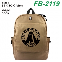 Hatsune Miku Canvas Flip Backpack Student Schoolbag Headphone Hole 39X30X12CM 