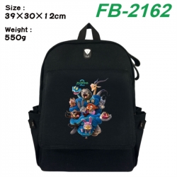 Zootopia Canvas Flip Backpack Student Schoolbag Headphone Hole 39X30X12CM 