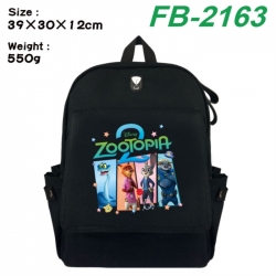 Zootopia Canvas Flip Backpack Student Schoolbag Headphone Hole 39X30X12CM 