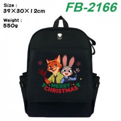 Zootopia Canvas Flip Backpack Student Schoolbag Headphone Hole 39X30X12CM 