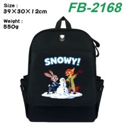 Zootopia Canvas Flip Backpack Student Schoolbag Headphone Hole 39X30X12CM 