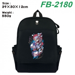 Demon Slayer Kimets Canvas Flip Backpack Student Schoolbag Headphone Hole 39X30X12CM 
