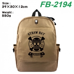 One Piece Canvas Flip Backpack Student Schoolbag Headphone Hole 39X30X12CM 