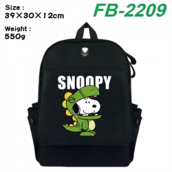 Peanuts&zwnj; Canvas Flip Backpack Student Schoolbag Headphone Hole 39X30X12CM 
