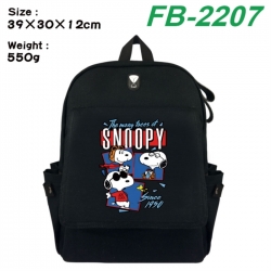 Peanuts&zwnj; Canvas Flip Backpack Student Schoolbag Headphone Hole 39X30X12CM 